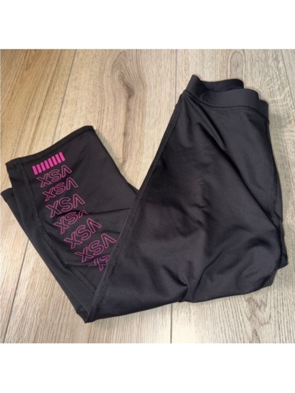 Victoria’s Secret sport vsx black pink capri crop cropped leggings tights